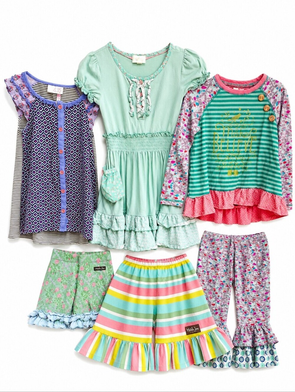Matilda Jane Large Lot Girl's Colorful Boho Clothes Sz 4-8  Casual Festival Play